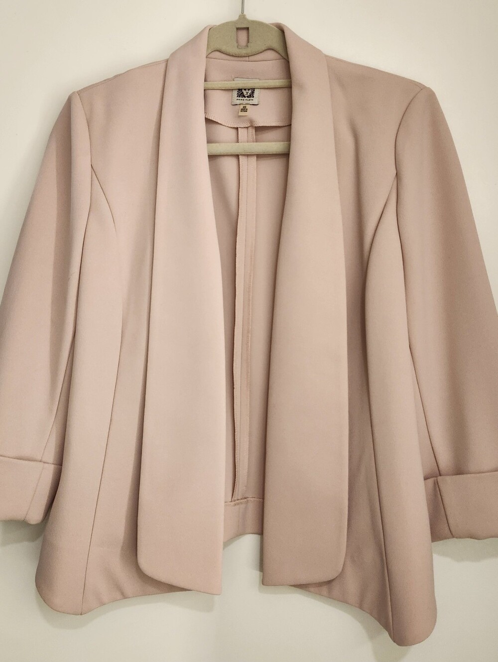 Anne Klein Women's Shawl-Collar Open-Front Blazer In Blush Pink